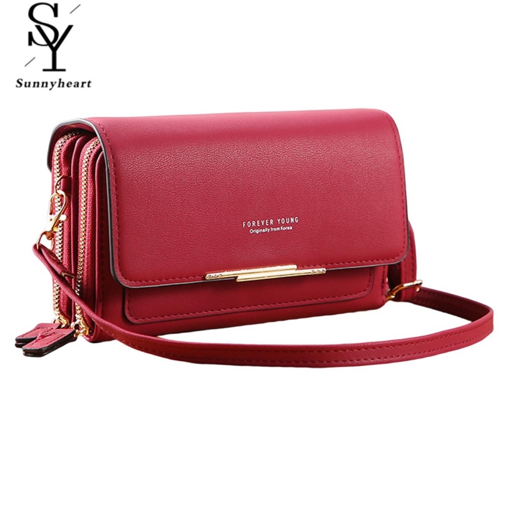 Red Crossbody Bag with Luxurious Leather and Adjustable Strap